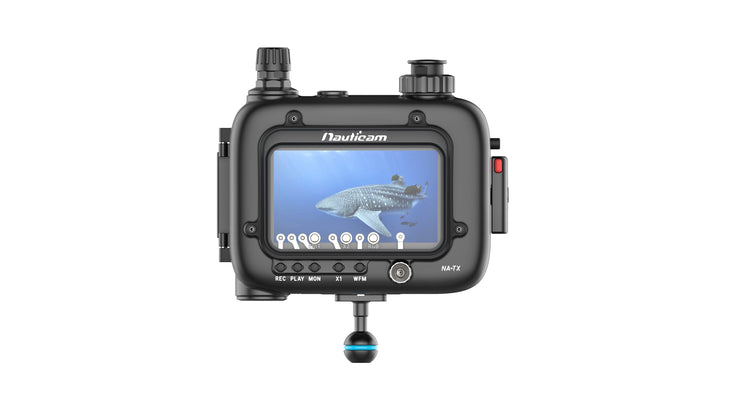 Front controls on the Nauticam Atomos Ninja TX underwater housing